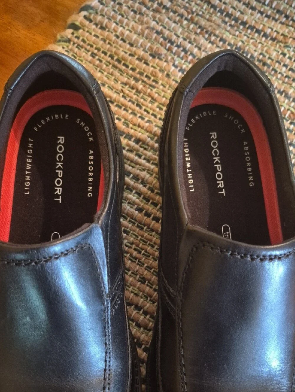 Men's Rockport Black Leather Slip-On Dress Shoes 8.5 NEW